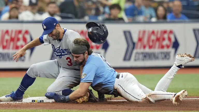 Josh Lowe Steals Third Base In Wild Rays 11-10 Win Over Dodgers