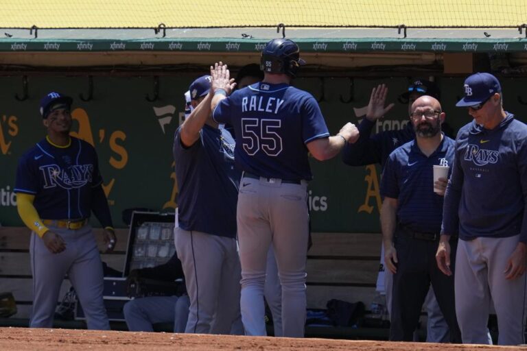 Luke Raley Homer Leads Rays To 4-3 Win OVer Athletics