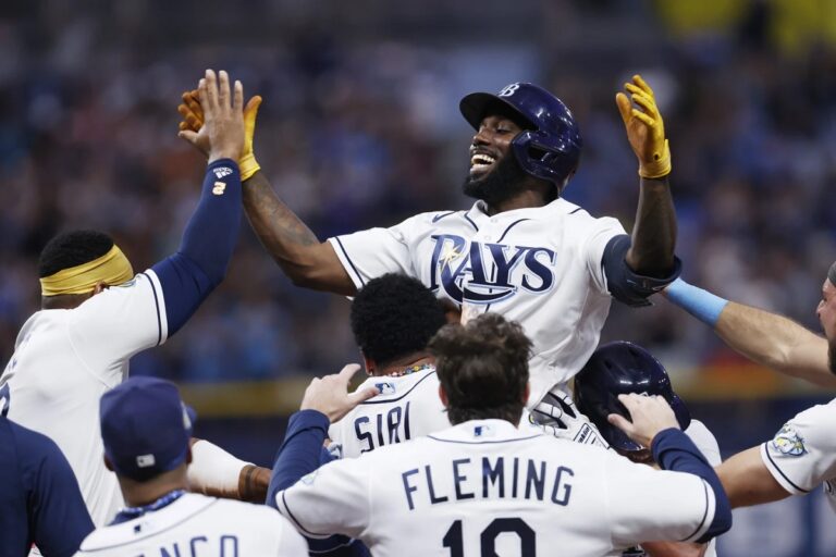 Randy Arozarena Celebrates After Walk Off