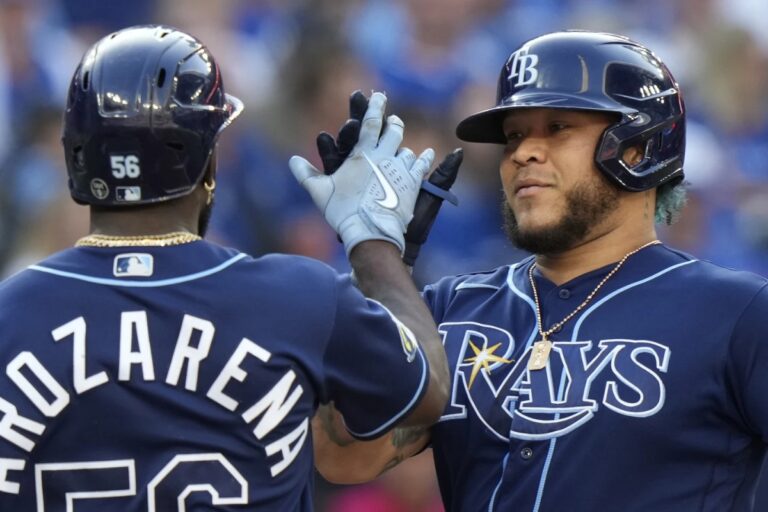 Haorld Ramirez Celebrates Homer In Rays Win Over Jays