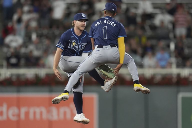 Rays Celebrate Win Over Twins