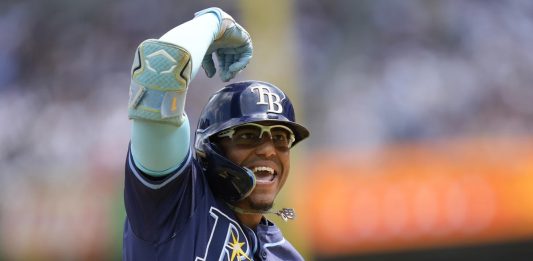 PALACIOS CELEBRATES HOMER IN RAYS WIN OVER YANKEES