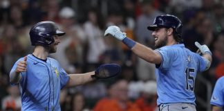 JOSH LOWE CELEBRATES TWO HOMERS IN RAYS 6-1 WIN OVER ASTROS