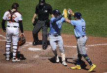 DeLuca Celebrates Homer In Rays Win Over Orioles