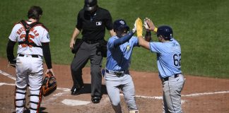 DeLuca Celebrates Homer In Rays Win Over Orioles