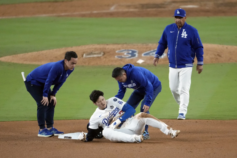 Shohei Ohtani partially dislocates left shoulder during World Series Game 2. Dodgers to shake up lineup for tonight in Game 3 in NY.