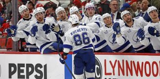 Kucherov hat trick in Bolts win