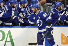 Kucherov scores with 55 seconds to play as Lighting rallies for 4-3 wiver Vegas