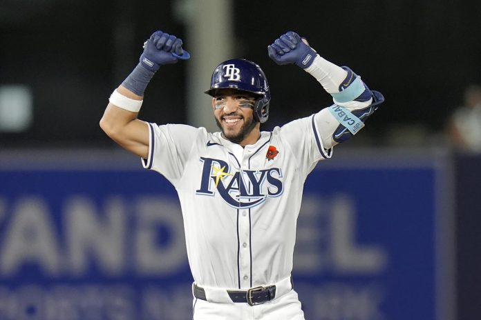 Rays Defeat Twins 7-2 Tampa Bay Rays' José Caballero celebrates his two-run double off Minnesota Twins pitcher Kody Funderburk during the eighth inning of a baseball game Monday, May 26, 2025, in Tampa, Fla. (AP Photo/Chris O'Meara)