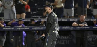 Tampa Bay Rays pitcher Eric Orze celebrates after the final out of a baseball game against thye Milwaukee Brewers, Friday, May 9, 2025, in Tampa, Fla. (AP Photo/Jason Behnken)