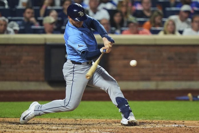 Rays Defeat Mets 7-5 Tampa Bay Rays' Danny Jansen hits a two-run home run during the sixth inning of a baseball game against the New York Mets Friday, June 13, 2025, in New York. (AP Photo/Frank Franklin II)