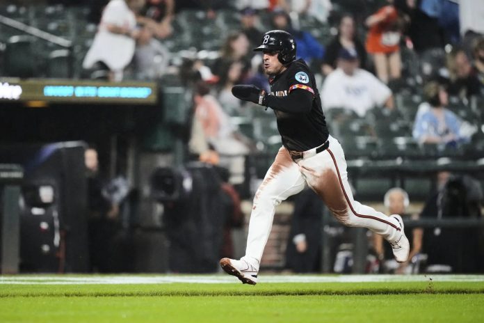 Rays Lose To Orioles 22-8 Baltimore Orioles’ Ramon Laureano advances toward home plate to score on a throwing error by Tampa Bay Rays catcher Danny Jansen during the third inning of a baseball game, Friday, June 27, 2025, in Baltimore. (AP Photo/Stephanie Scarbrough)