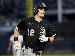 Chicago White Sox's Colson Montgomery rounds the bases after his three-run home run during the second inning of a baseball game against the Tampa Bay Rays Wednesday, July 23, 2025, in Tampa, Fla. (AP Photo/Jason Behnken)