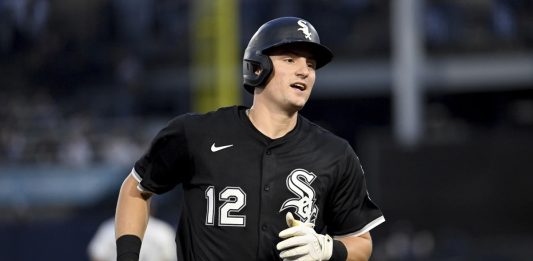 Chicago White Sox's Colson Montgomery rounds the bases after his three-run home run during the second inning of a baseball game against the Tampa Bay Rays Wednesday, July 23, 2025, in Tampa, Fla. (AP Photo/Jason Behnken)