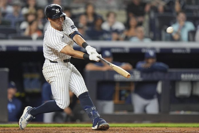 Rays Fall To Yankees 5-4 New York Yankees' Anthony Volpe hits a home run during the ninth inning of a baseball game against the Tampa Bay Rays Wednesday, July 30, 2025, in New York. (AP Photo/Frank Franklin II