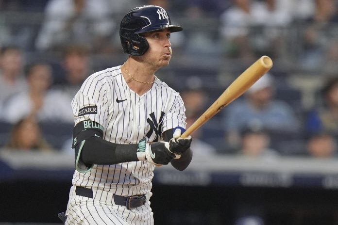 Rays Fall To Yankees 7-5 New York Yankees' Cody Bellinger follows through on a three-run home run during the third inning of a baseball game against the Tampa Bay Rays Tuesday, July 29, 2025, in New York. (AP Photo/Frank Franklin II)