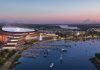 NEW PROPOSED WASHINGTON COMMANDERS STADIUM ON THE OLD RFK SITE.- PHOTO FROM THE COMMANDERS