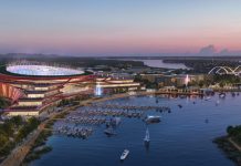 NEW PROPOSED WASHINGTON COMMANDERS STADIUM ON THE OLD RFK SITE.- PHOTO FROM THE COMMANDERS