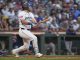 Seattle Mariners' Cal Raleigh follows through on a three-run home run against the Tampa Bay Rays during the third inning of a baseball game Saturday, Aug. 9, 2025, in Seattle. (AP Photo/Lindsey Wasson)
