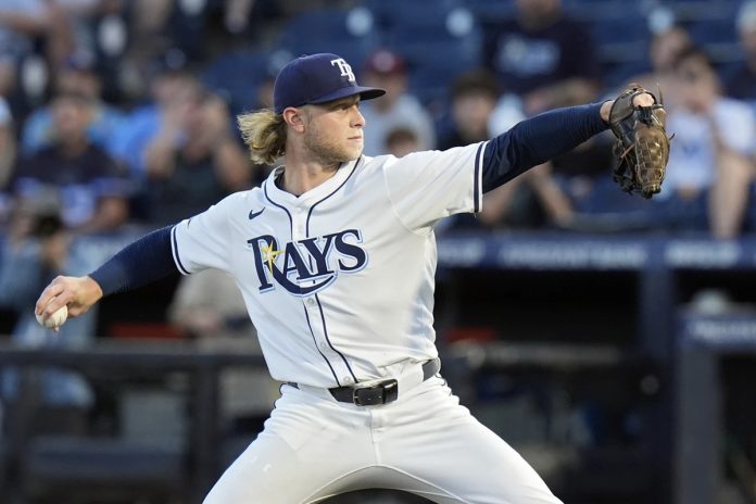 Rays Defeat Mariners 10-2 Tampa Bay Rays pitcher Shane Baz delivers to the Seattle Mariners during the first inning of a baseball game Monday, Sept. 1, 2025, in Tampa, Fla. (AP Photo/Chris O'Meara)